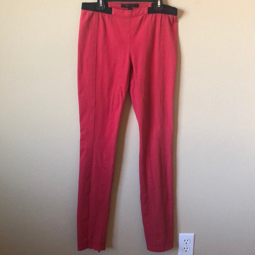 BCBGMaxAzria Red Jeggings with Black Trim - Size Small